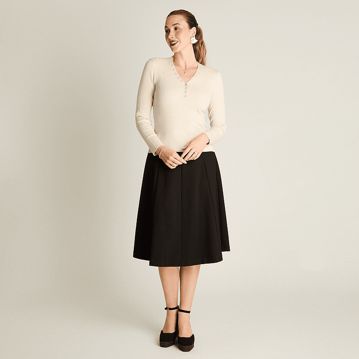 SWEATER (MU) M/L C/V PATA BOTON LISO LORENZO IMP. 818503 ARENA  4