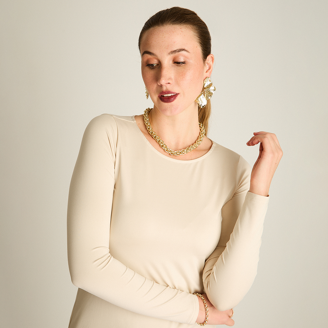 POLERA (MU) M/L C/P BASICA LISA TT LORENZO IMP. 100010 ARENA  3