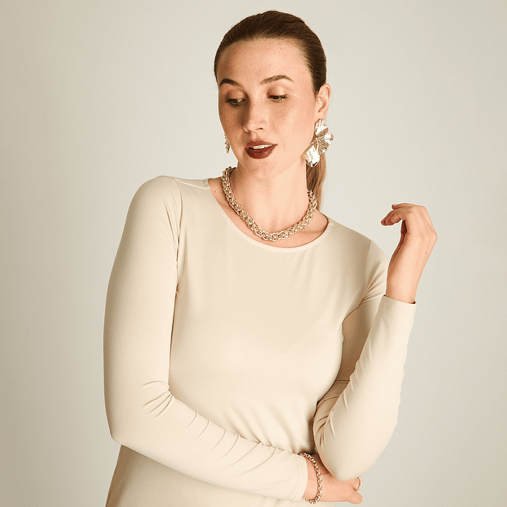 POLERA (MU) M/L C/P BASICA LISA TT LORENZO IMP. 100010 ARENA  3