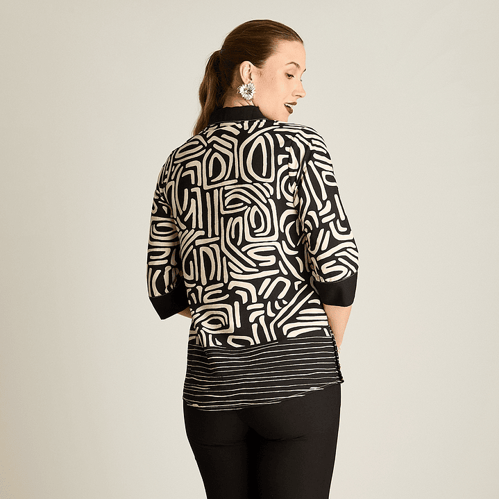 Blusa Arena Manga 3/4 con Aplicación de Botones 208503 2