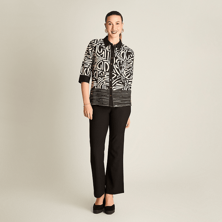 Blusa Arena Manga 3/4 con Aplicación de Botones 208503 4