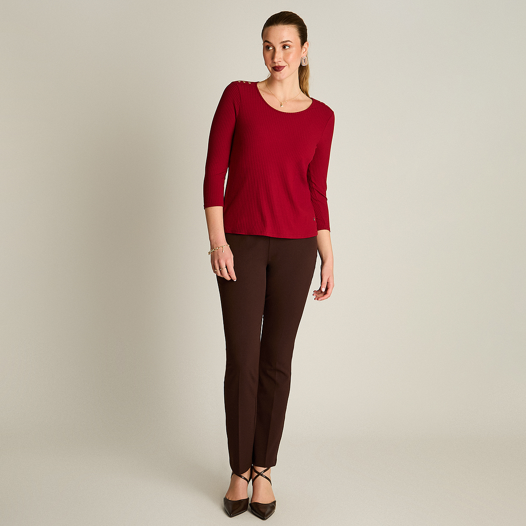 POLERA (MU) M/3/4 C/P APLIC EN HOMBROS EST. LORENZO IMP. 108504 CAFE XL 2