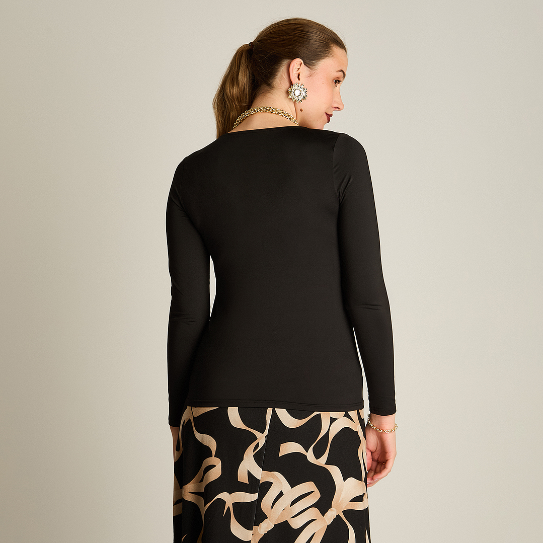 POLERA (MU) M/L C/P BASICA LISA TT LORENZO IMP. 100010 NEGRO S 3