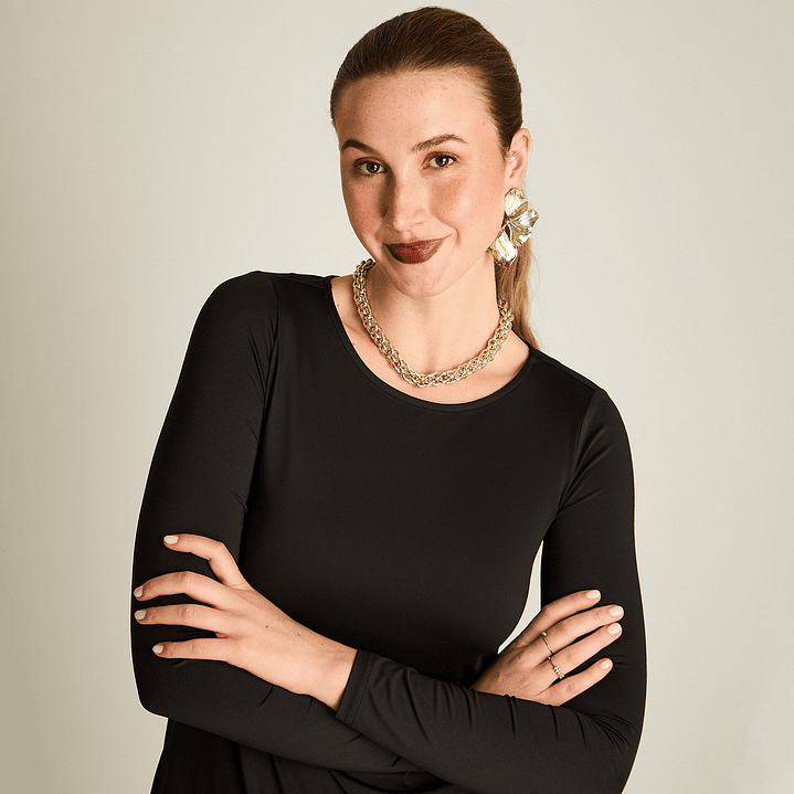 POLERA (MU) M/L C/P BASICA LISA TT LORENZO IMP. 100010 NEGRO S 1