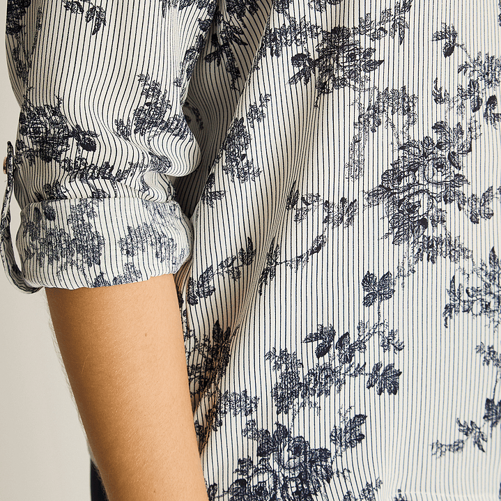 Blusa Camisera Georgette Básica 208506 AZUL  4