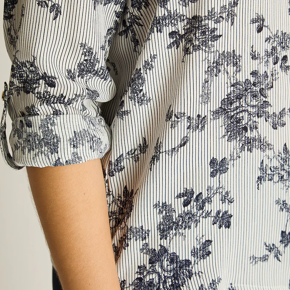 Blusa Camisera Georgette Básica 208506 AZUL  4