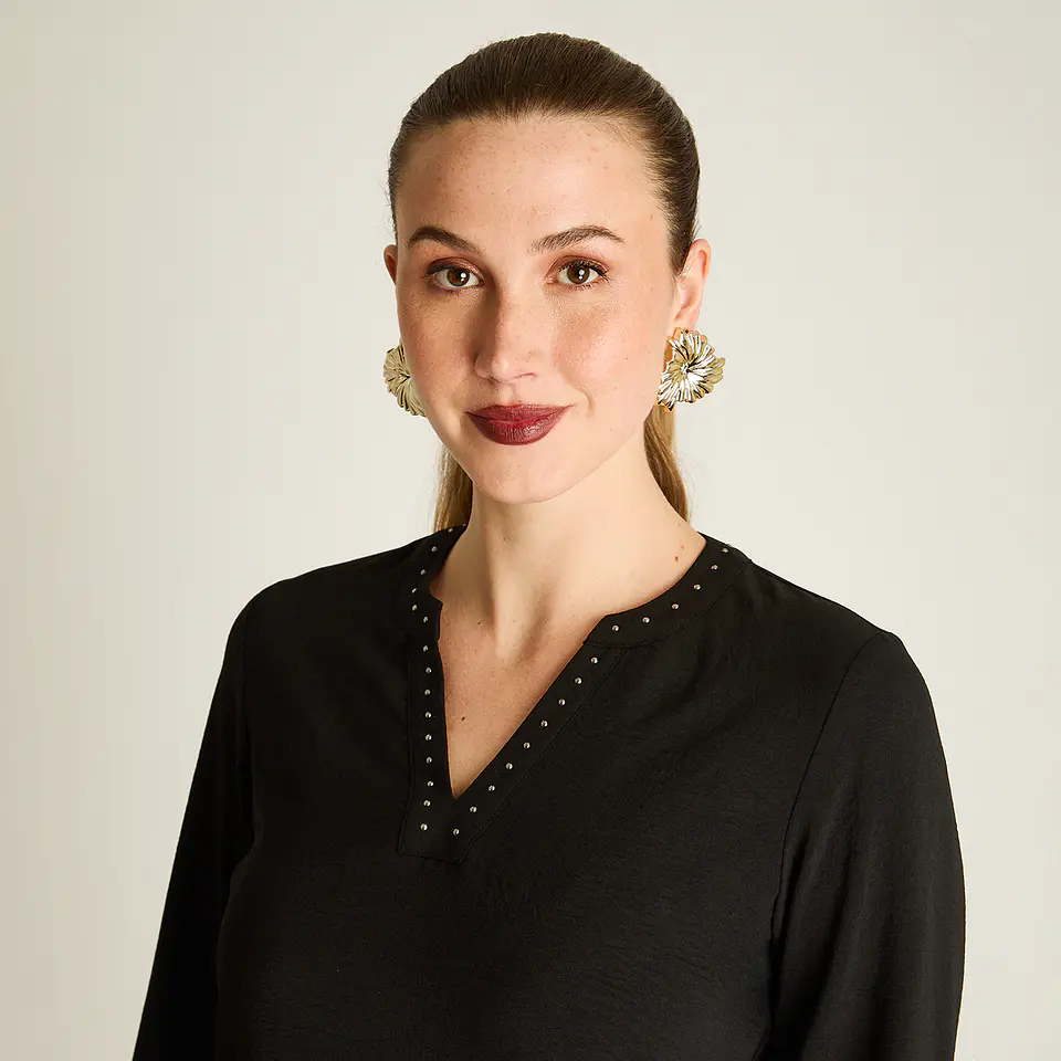 Blusa Escote Mao Con Aplicación De Strass 208509 2