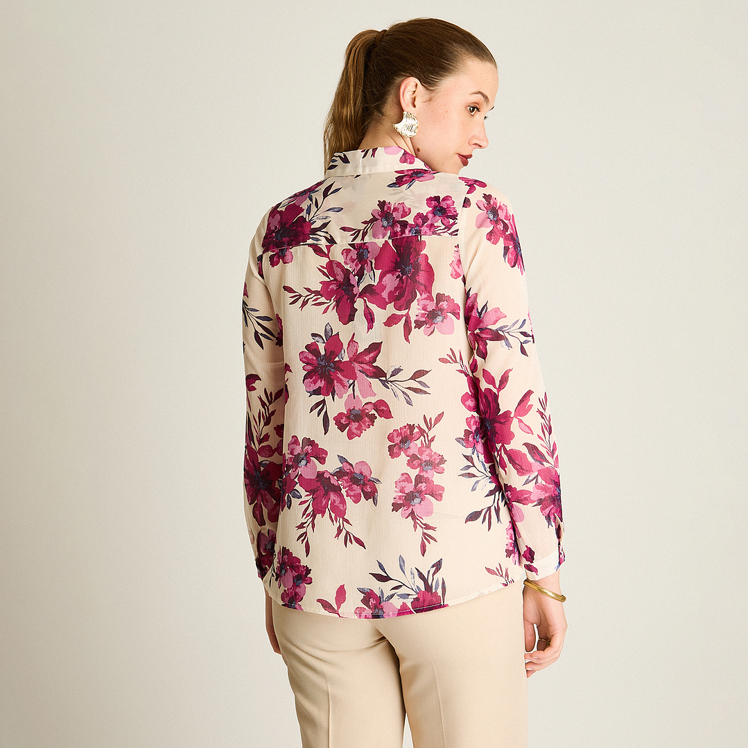 Blusa Camisera Arena Estampada con Lurex. 208507 2