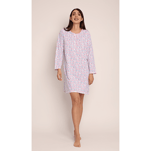 CAMISOLA (MU) C/P M/L PATA BOTON FULL PRINT ALGODÓN MON-AMOUR 232 FRUTILLA 