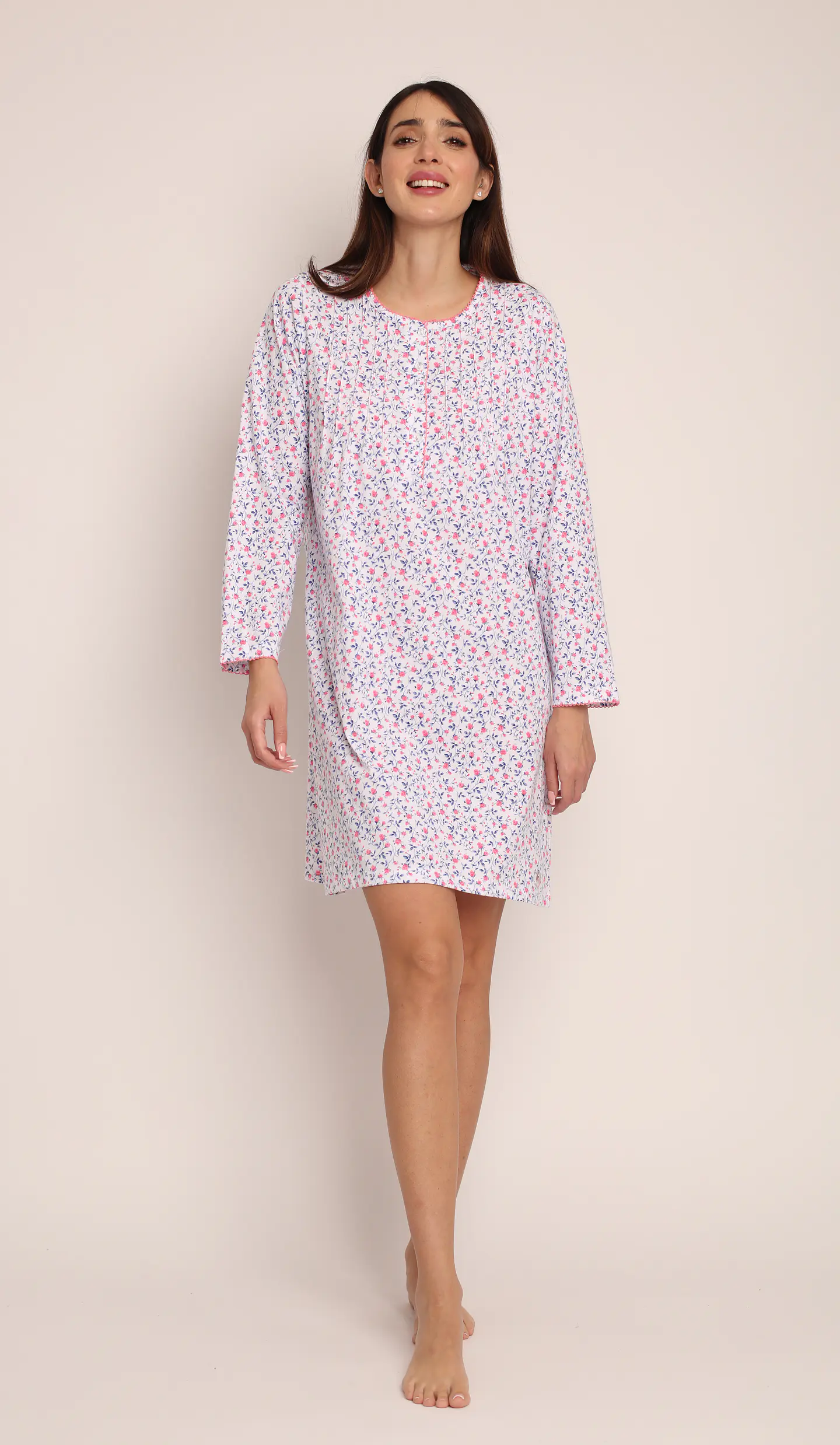 Camisola (Mu) C/P M/L Pata Boton Full Print Algodón Mon-Amour 232 Frutilla  1