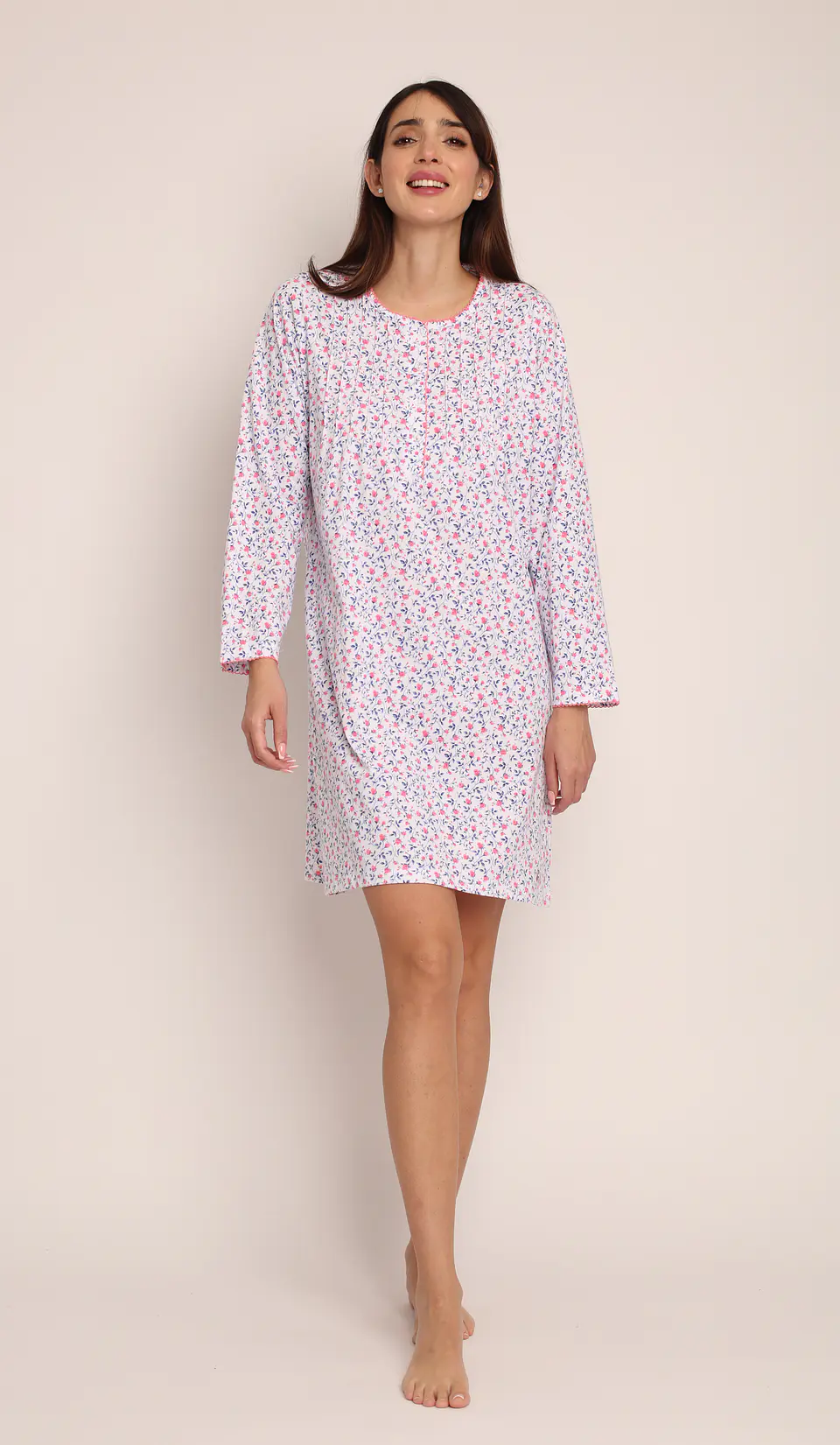Camisola (Mu) C/P M/L Pata Boton Full Print Algodón Mon-Amour 232 Frutilla  1