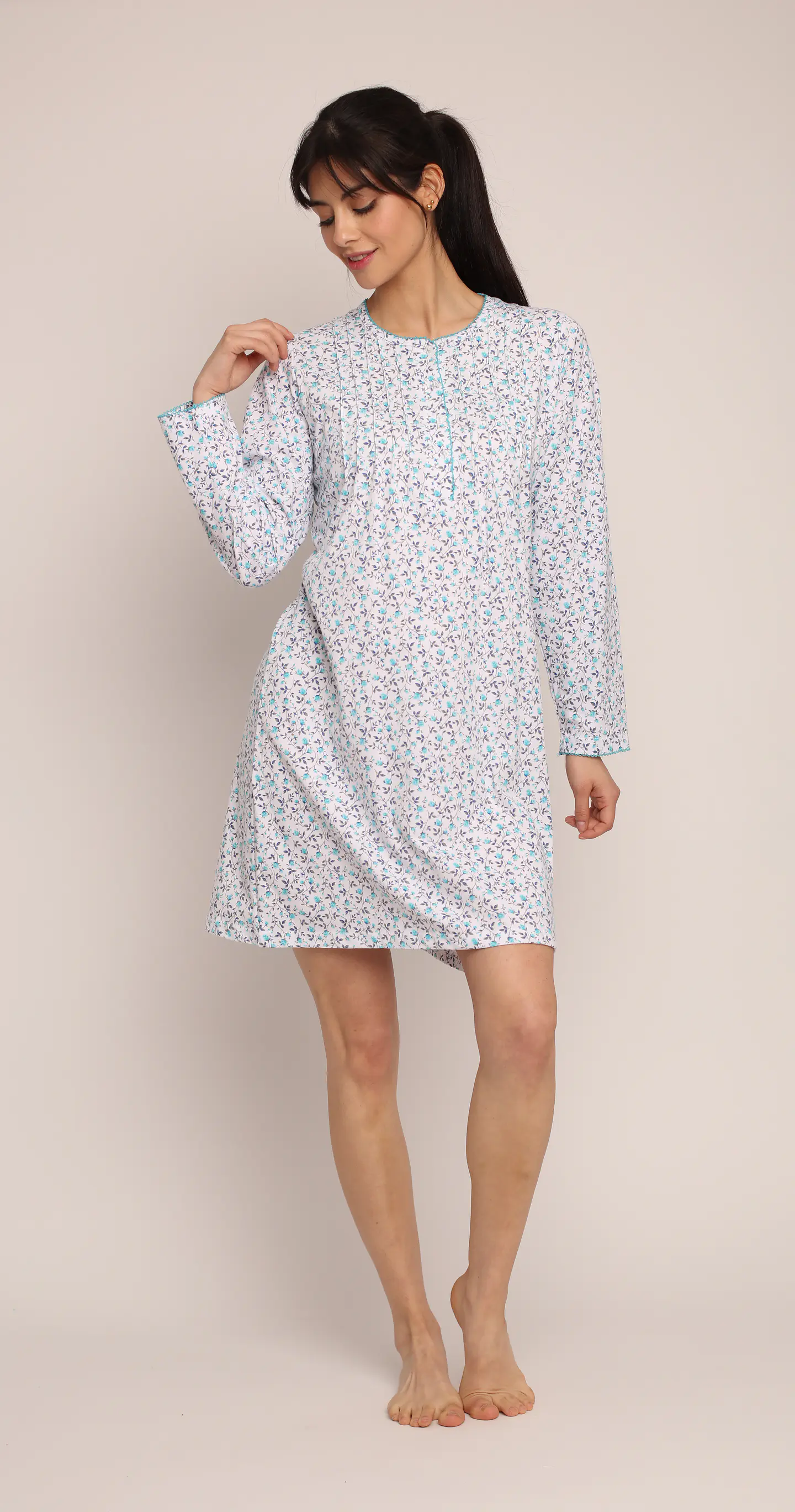 Camisola (Mu) C/P M/L Pata Boton Full Print Algodón Mon-Amour 232 Calipso  1