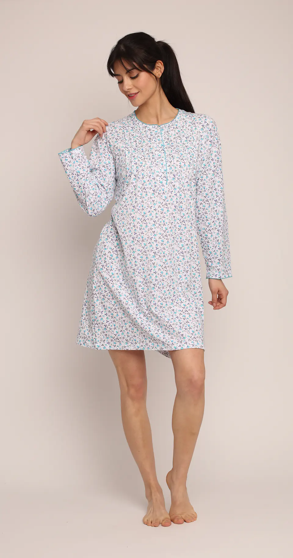 Camisola (Mu) C/P M/L Pata Boton Full Print Algodón Mon-Amour 232 Calipso  1