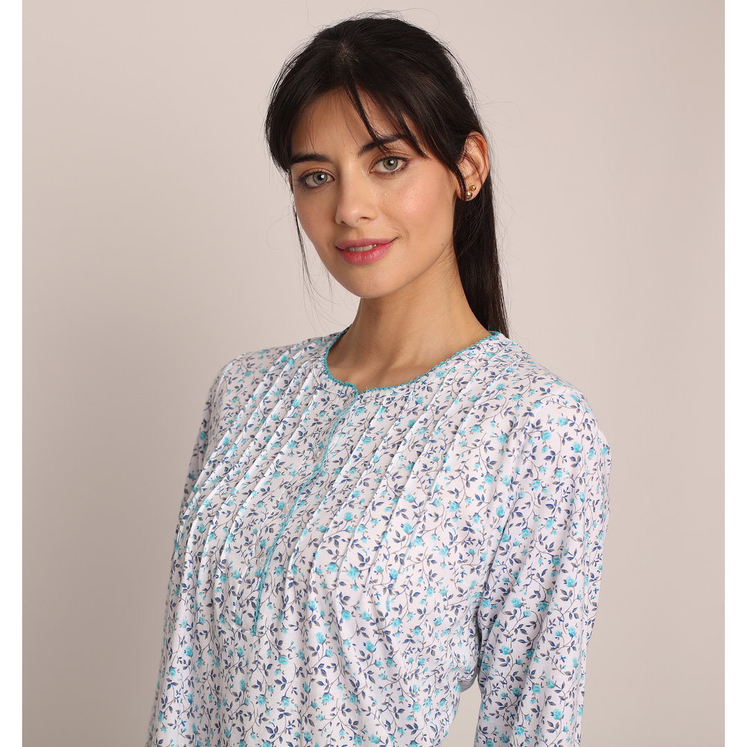 CAMISOLA (MU) C/P M/L PATA BOTON FULL PRINT ALGODÓN MON-AMOUR 232 CALIPSO  2