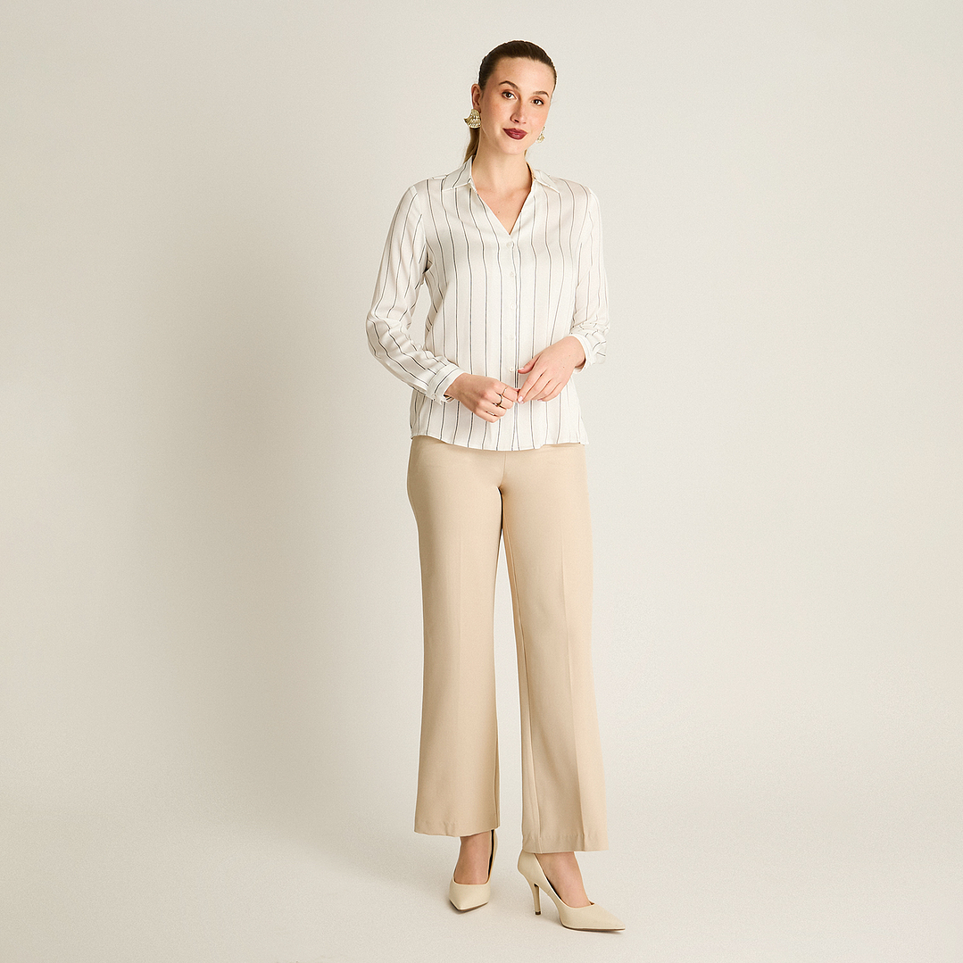 Blusa Camisera Crudo Satin Básica 208505  2