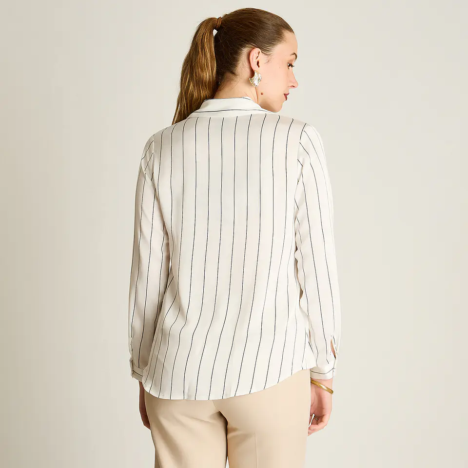 Blusa Camisera Crudo Satin Básica 208505  3
