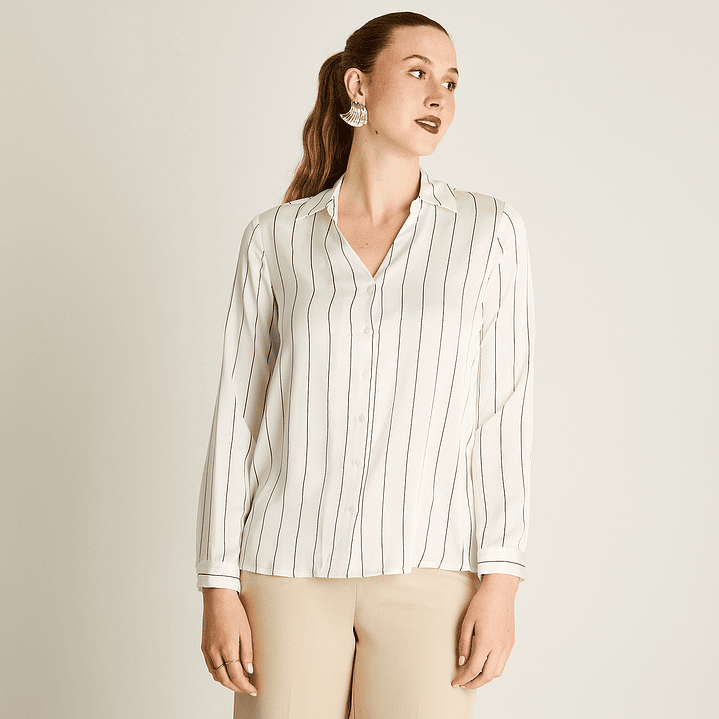 Blusa Camisera Crudo Satin Básica 208505  1