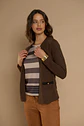 Chaleco (Mu) M/L Melange C/Polera Listada Give Y76400 Cafe  - Miniatura 3