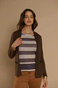 Chaleco (Mu) M/L Melange C/Polera Listada Give Y76400 Cafe  - Miniatura 6