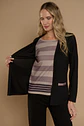 Chaleco (Mu) M/L Melange C/Polera Listada Give Y76400 Negro  - Miniatura 5