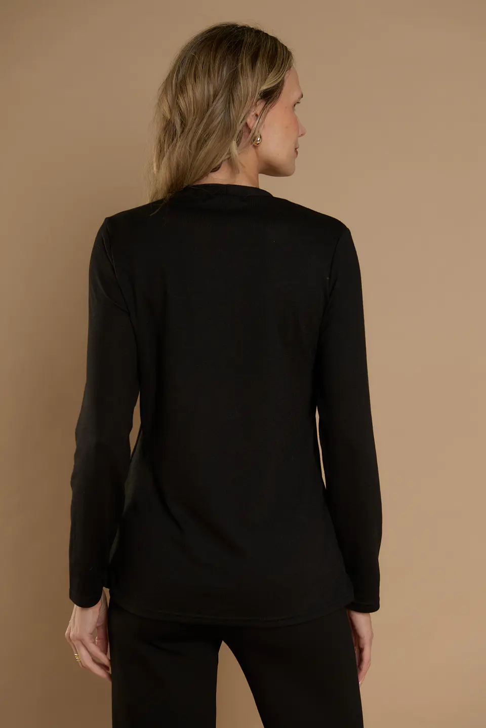 Chaleco (Mu) M/L Melange C/Polera Listada Give Y76400 Negro  6