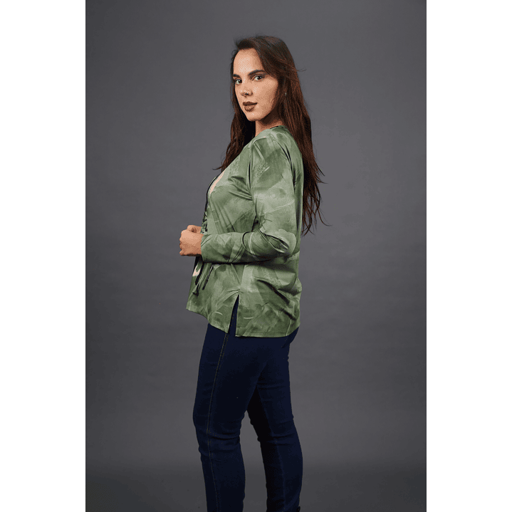 POLERA (MU) C/P M/L EST APLIC STRASS GIVE W56430 VERDE 2