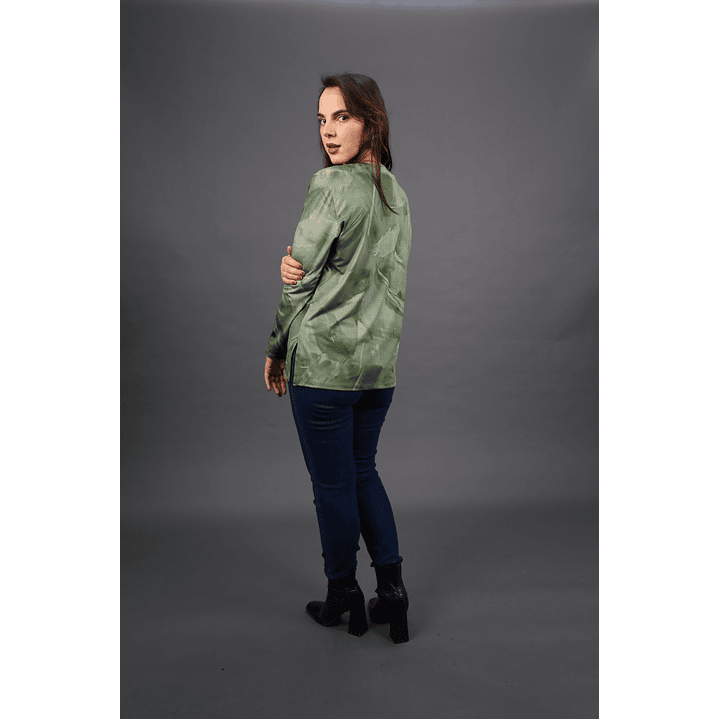 POLERA (MU) C/P M/L EST APLIC STRASS GIVE W56430 VERDE 4