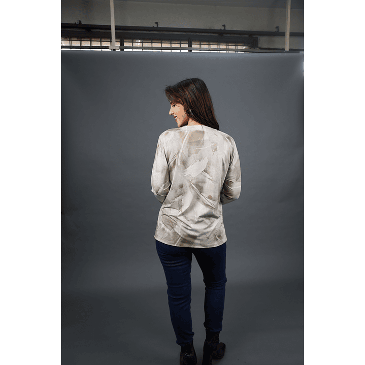 POLERA (MU) C/P M/L EST APLIC STRASS GIVE W56430 BEIGE 4