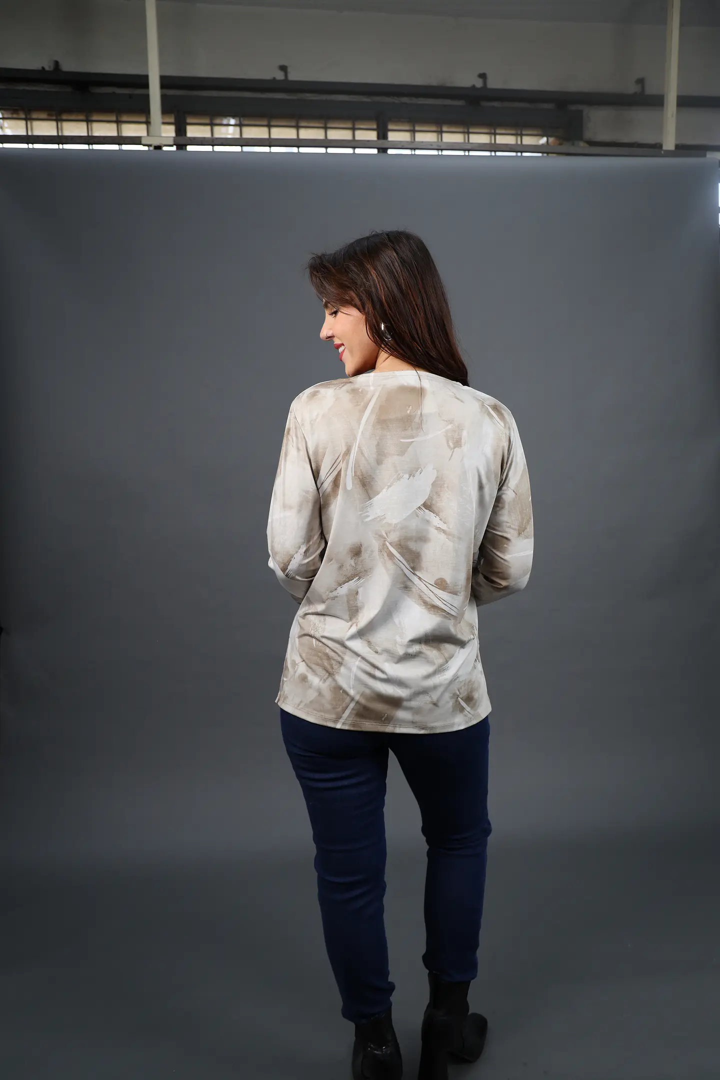 Polera (Mu) C/P M/L Est Aplic Strass Give W56430 Beige 3
