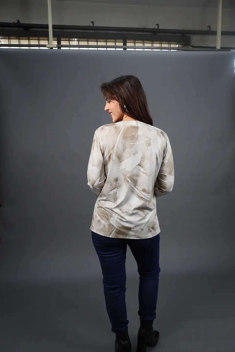 Polera (Mu) C/P M/L Est Aplic Strass Give W56430 Beige 3
