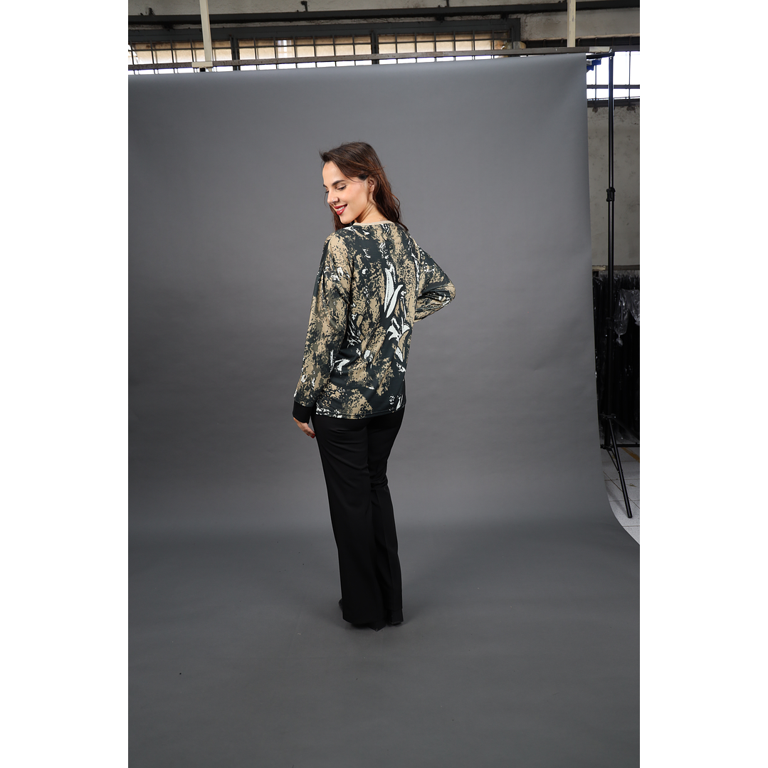 POLERA (MU) C/V M/L EST APLIC LUREX GIVE W56412 CAMEL 1