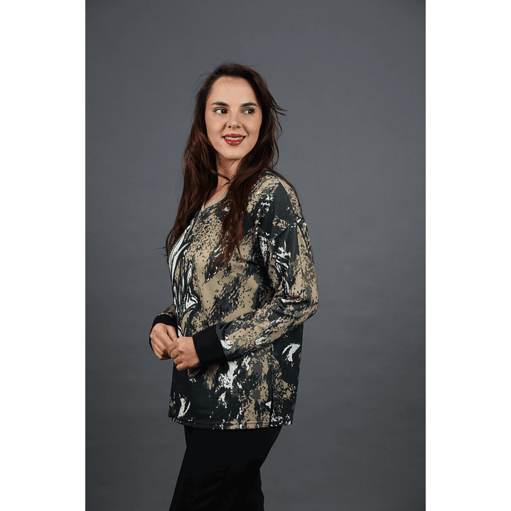 POLERA (MU) C/V M/L EST APLIC LUREX GIVE W56412 CAMEL 2