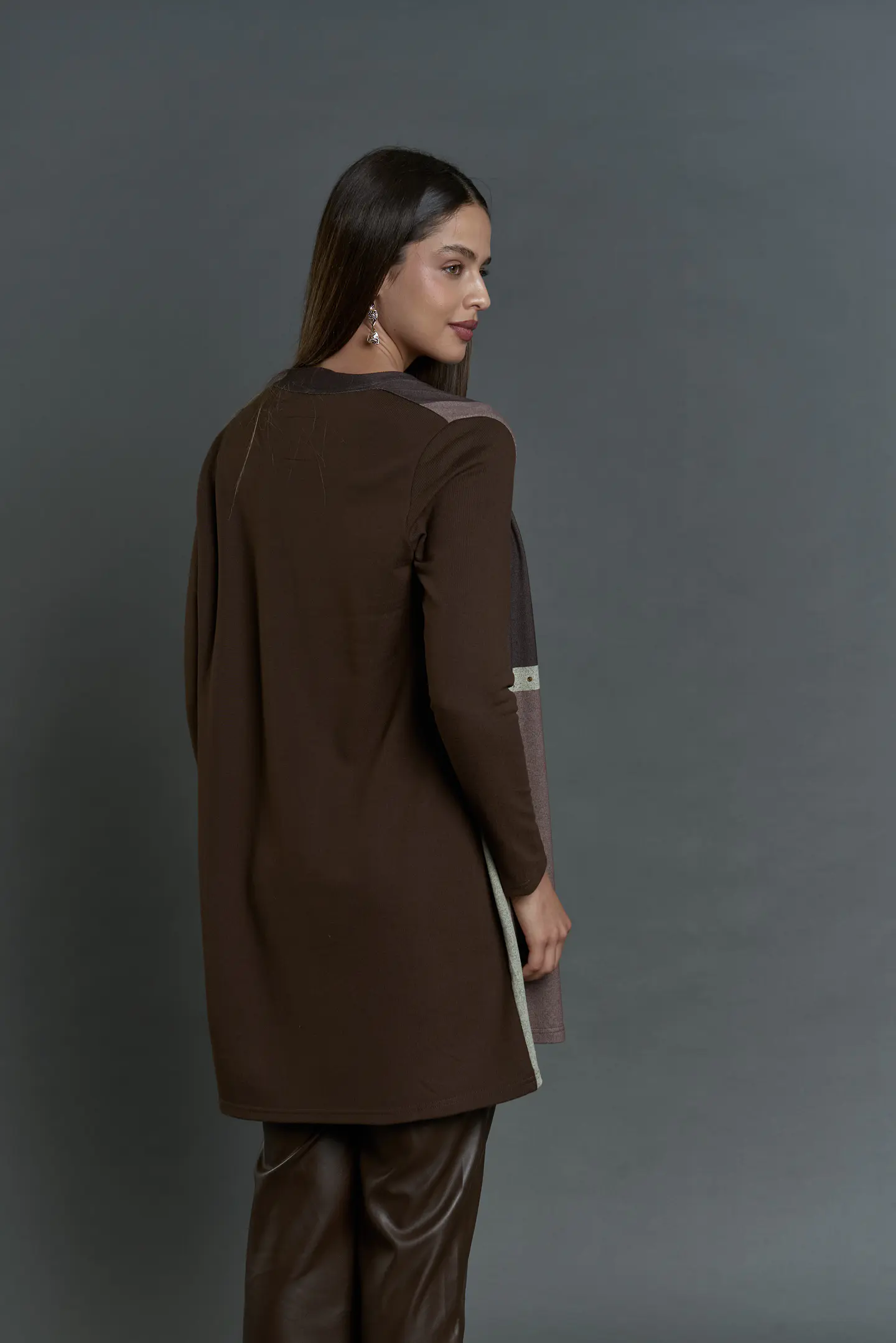 Tapado (Mu) M/L Bicolor Largo Aplic Tachas Give T46400 Cafe 2