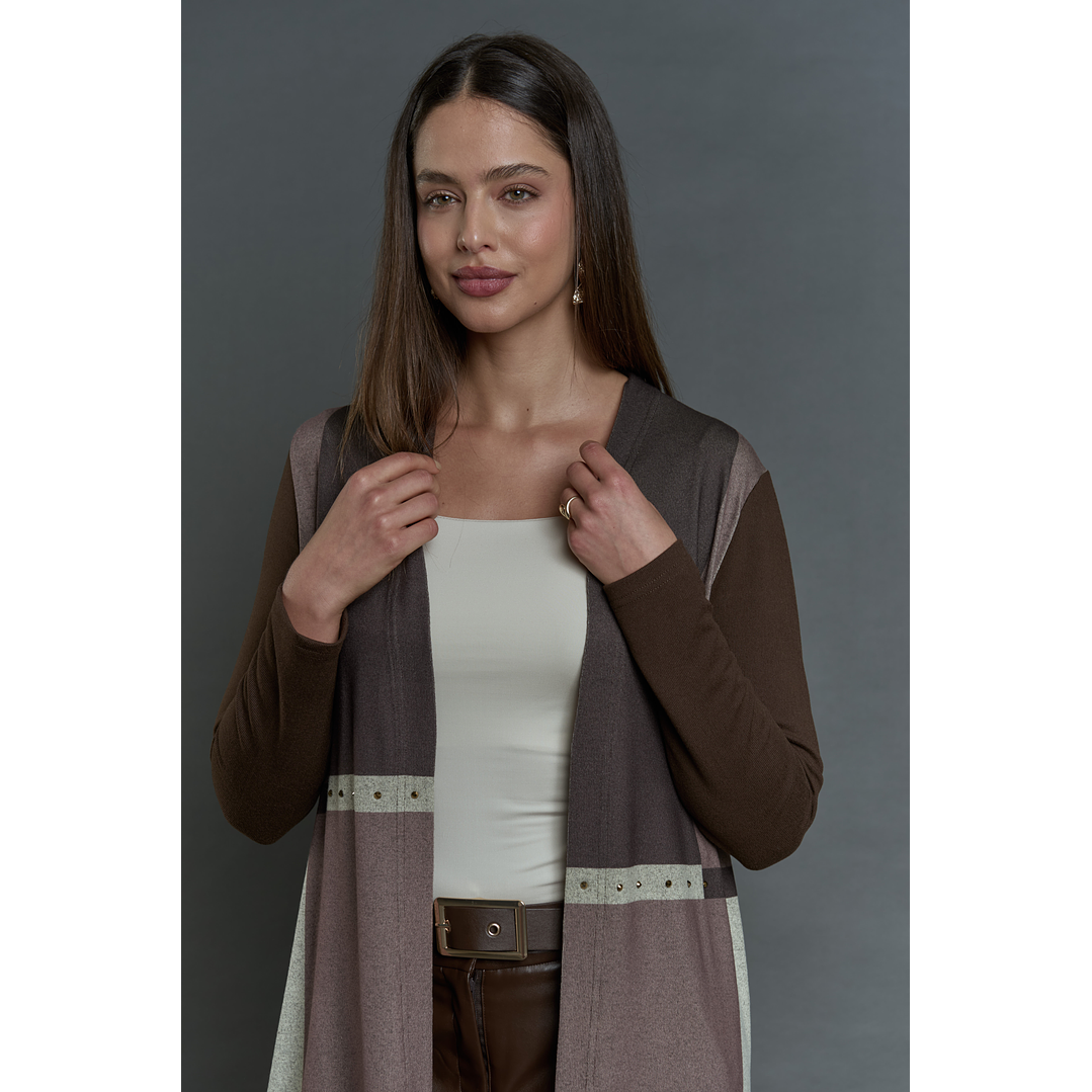 TAPADO (MU) M/L BICOLOR LARGO APLIC TACHAS GIVE T46400 CAFE 1