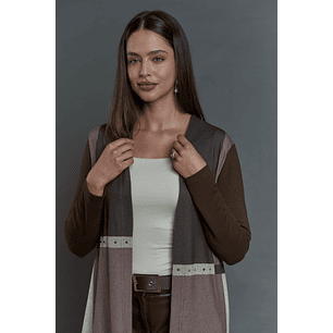 TAPADO (MU) M/L BICOLOR LARGO APLIC TACHAS GIVE T46400 CAFE