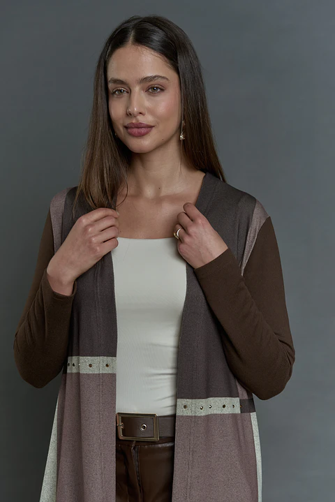 Tapado (Mu) M/L Bicolor Largo Aplic Tachas Give T46400 Cafe