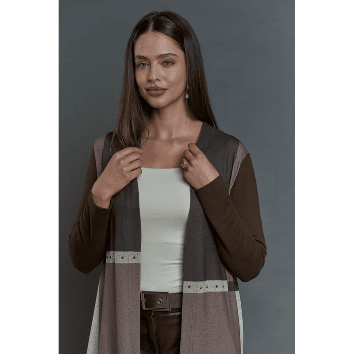 TAPADO (MU) M/L BICOLOR LARGO APLIC TACHAS GIVE T46400 CAFE 1