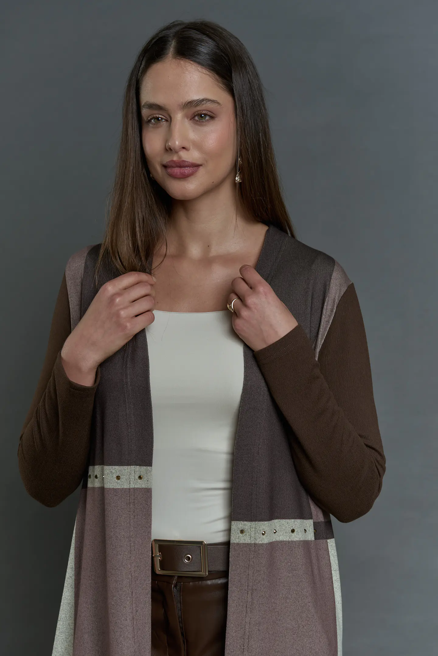 Tapado (Mu) M/L Bicolor Largo Aplic Tachas Give T46400 Cafe 1