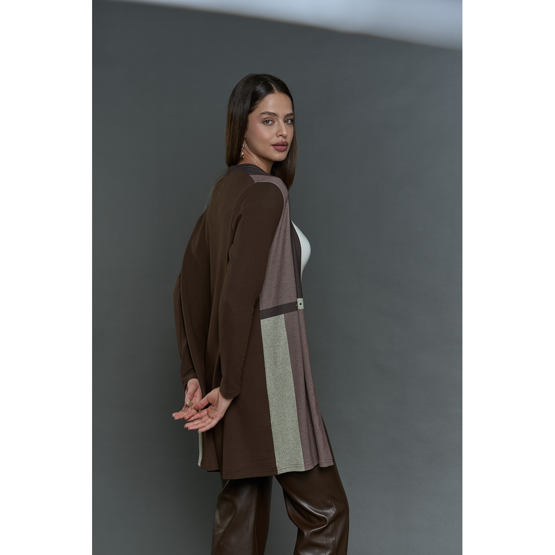 TAPADO (MU) M/L BICOLOR LARGO APLIC TACHAS GIVE T46400 CAFE 3