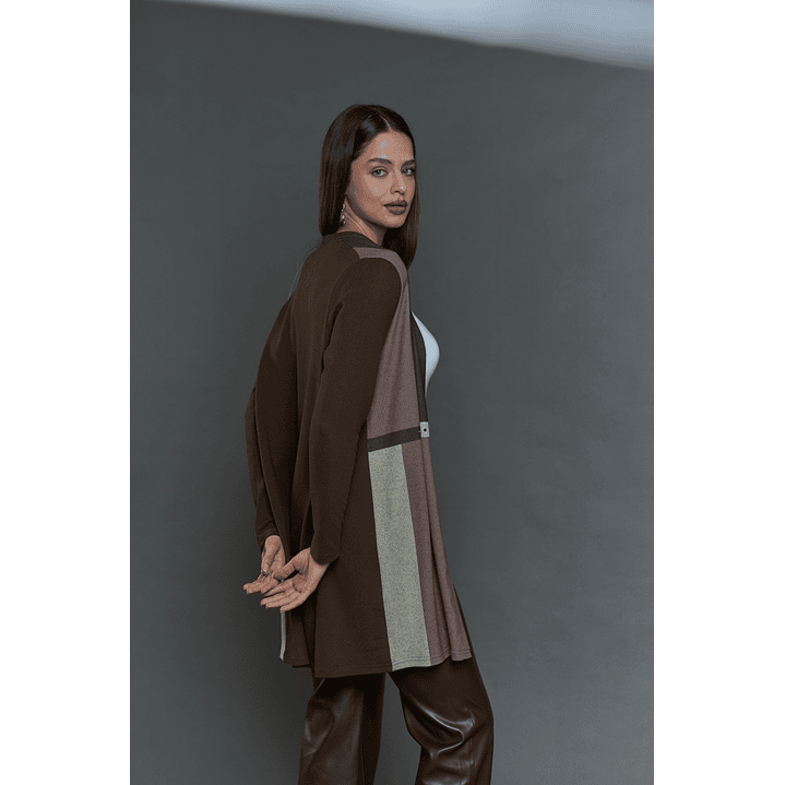 TAPADO (MU) M/L BICOLOR LARGO APLIC TACHAS GIVE T46400 CAFE 3