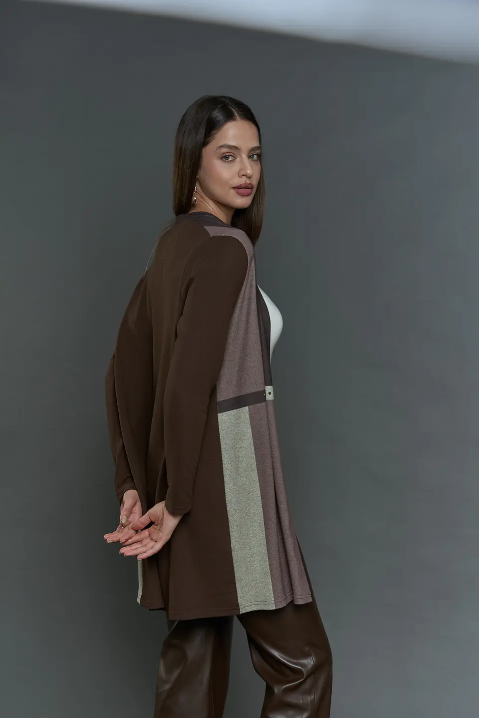 Tapado (Mu) M/L Bicolor Largo Aplic Tachas Give T46400 Cafe 3