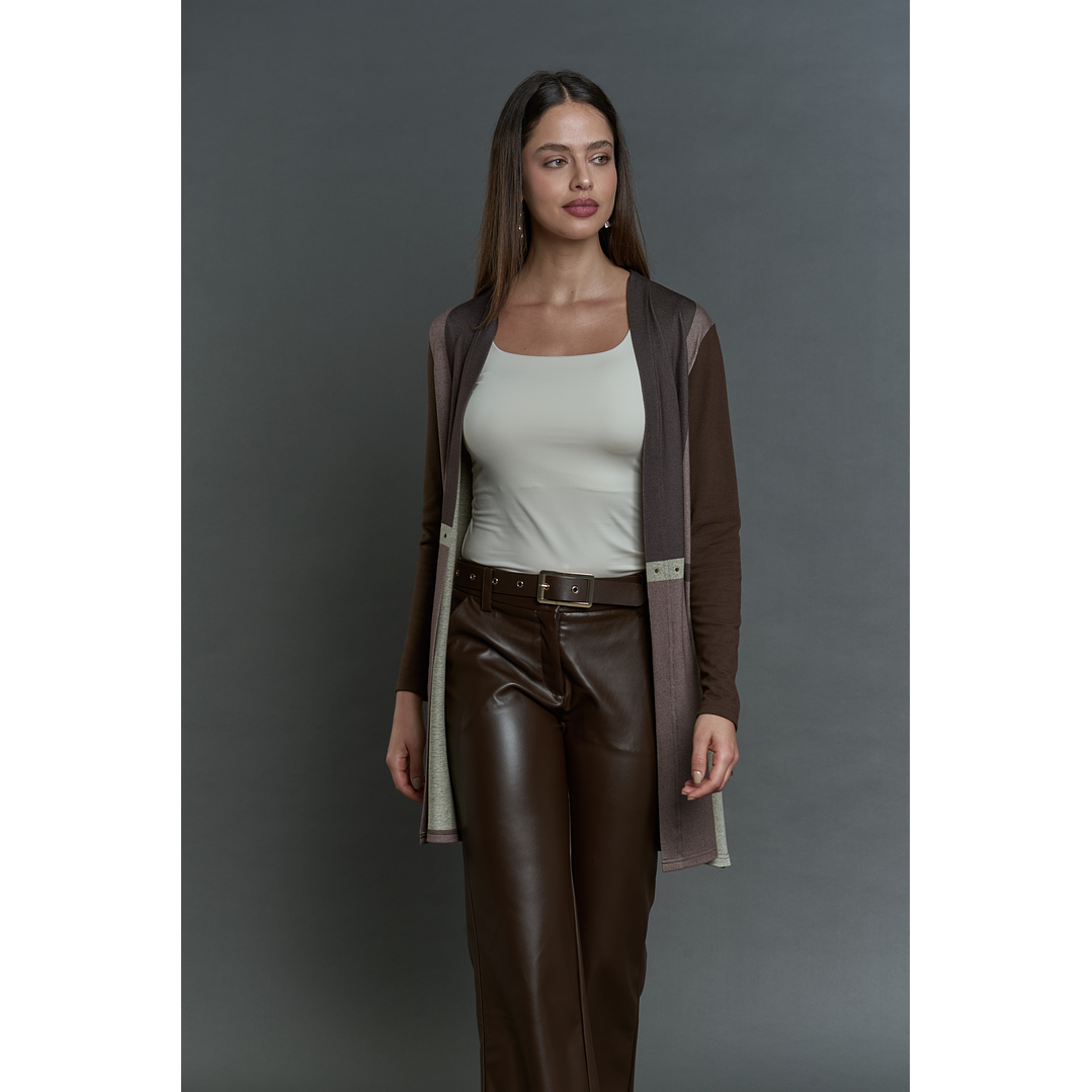 TAPADO (MU) M/L BICOLOR LARGO APLIC TACHAS GIVE T46400 CAFE 4