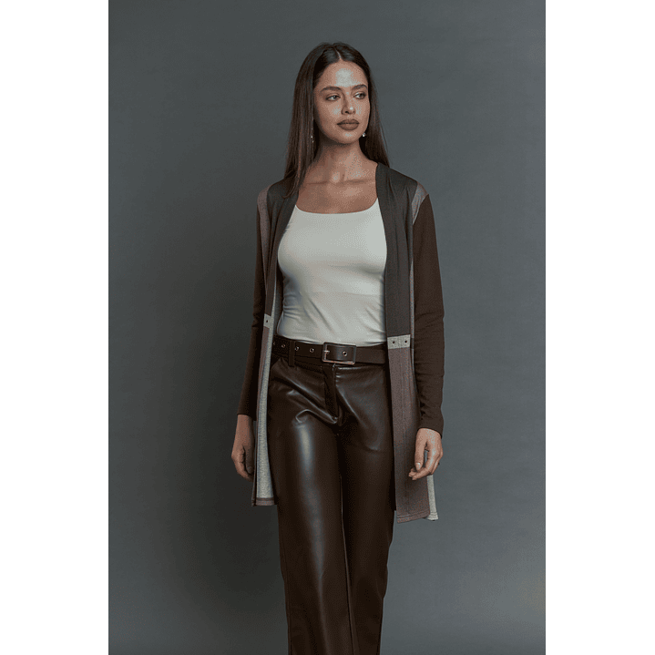 TAPADO (MU) M/L BICOLOR LARGO APLIC TACHAS GIVE T46400 CAFE 4