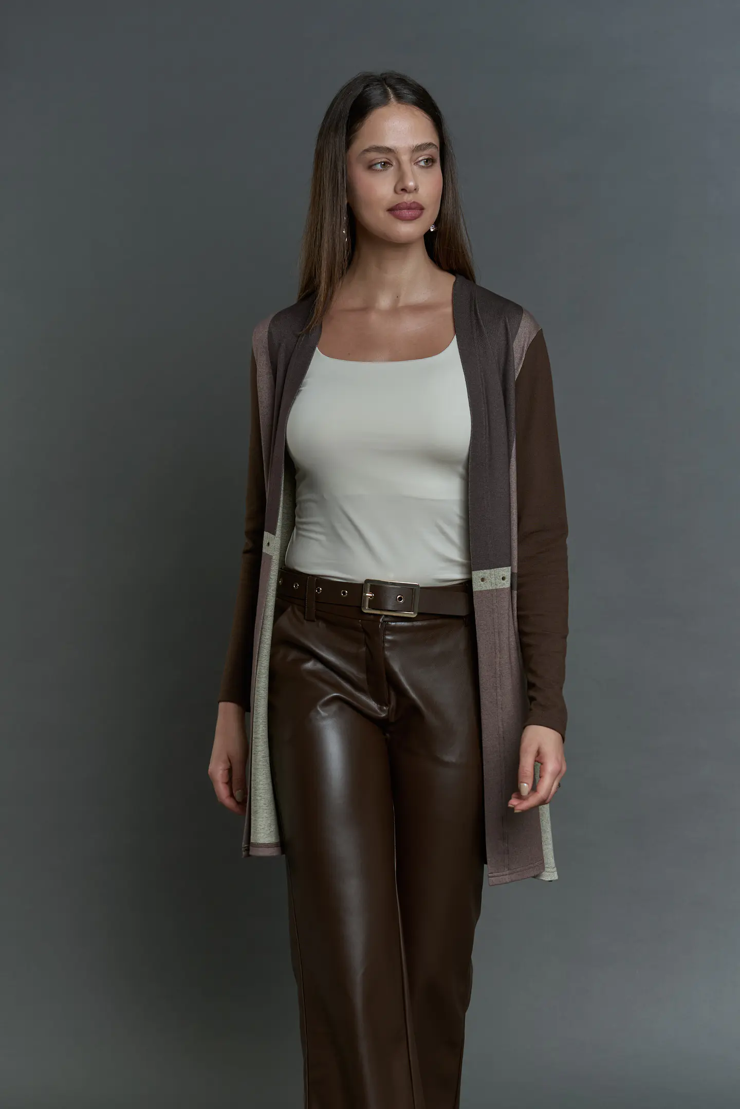 Tapado (Mu) M/L Bicolor Largo Aplic Tachas Give T46400 Cafe 4