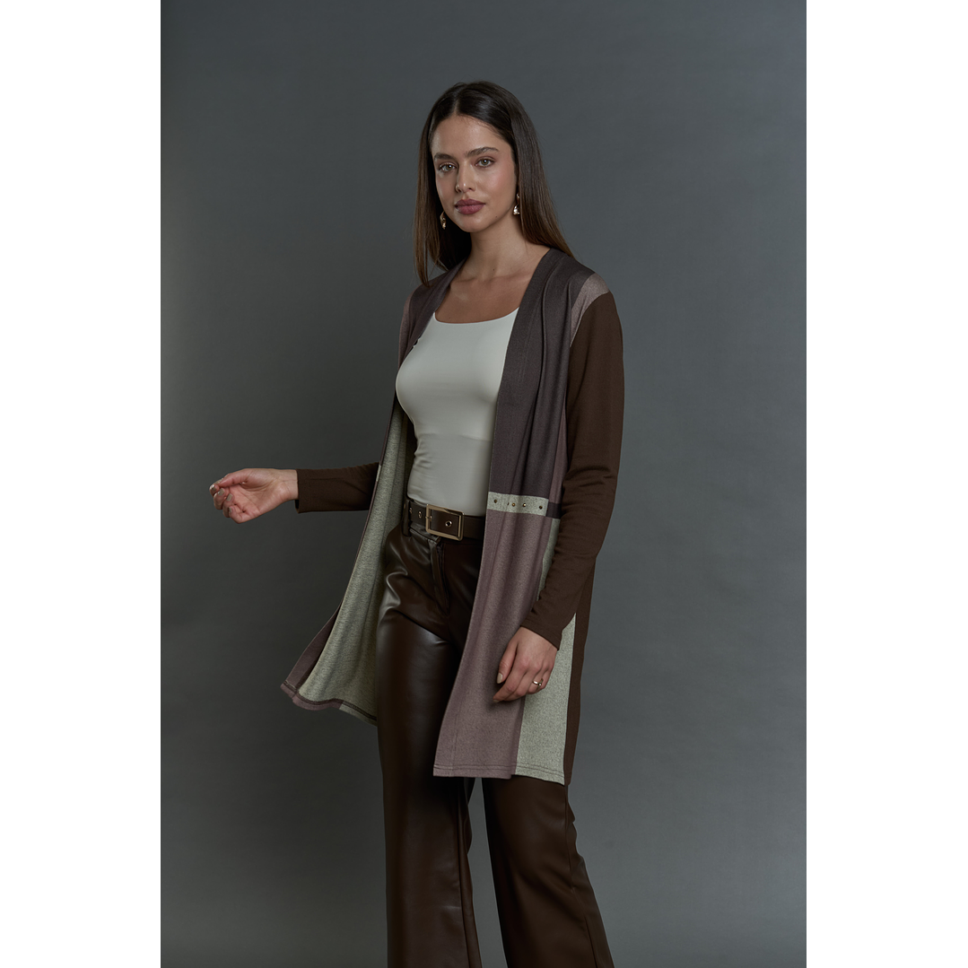 TAPADO (MU) M/L BICOLOR LARGO APLIC TACHAS GIVE T46400 CAFE 5