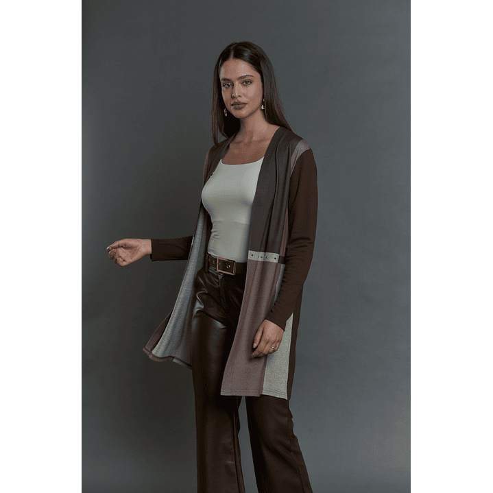 TAPADO (MU) M/L BICOLOR LARGO APLIC TACHAS GIVE T46400 CAFE 5