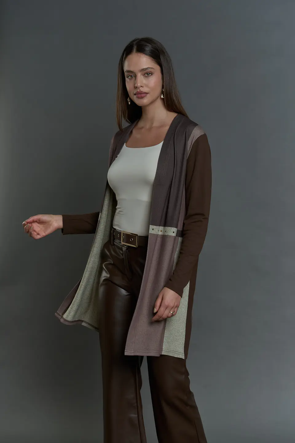 Tapado (Mu) M/L Bicolor Largo Aplic Tachas Give T46400 Cafe 5