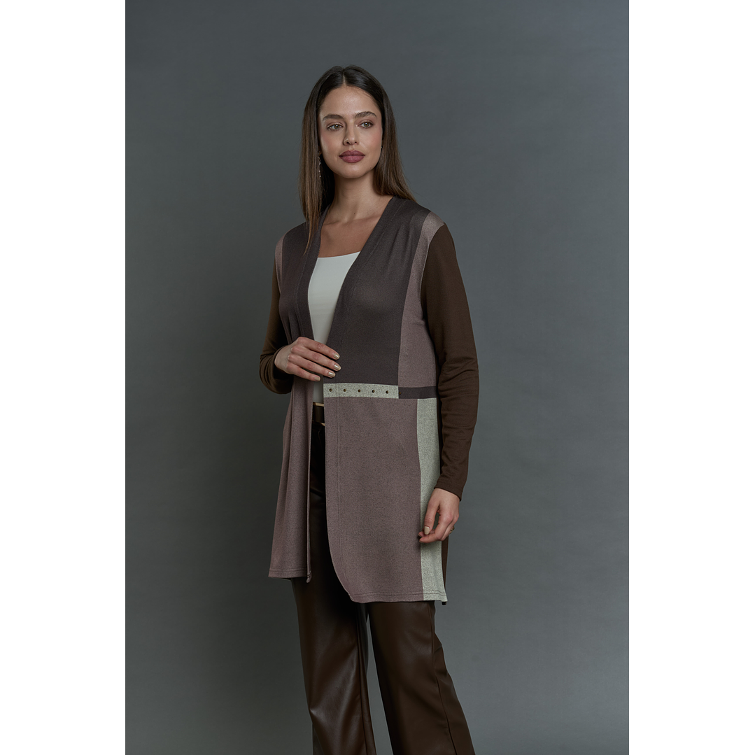 TAPADO (MU) M/L BICOLOR LARGO APLIC TACHAS GIVE T46400 CAFE 6