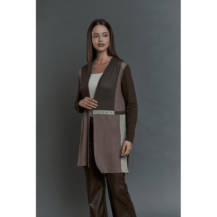 TAPADO (MU) M/L BICOLOR LARGO APLIC TACHAS GIVE T46400 CAFE 6