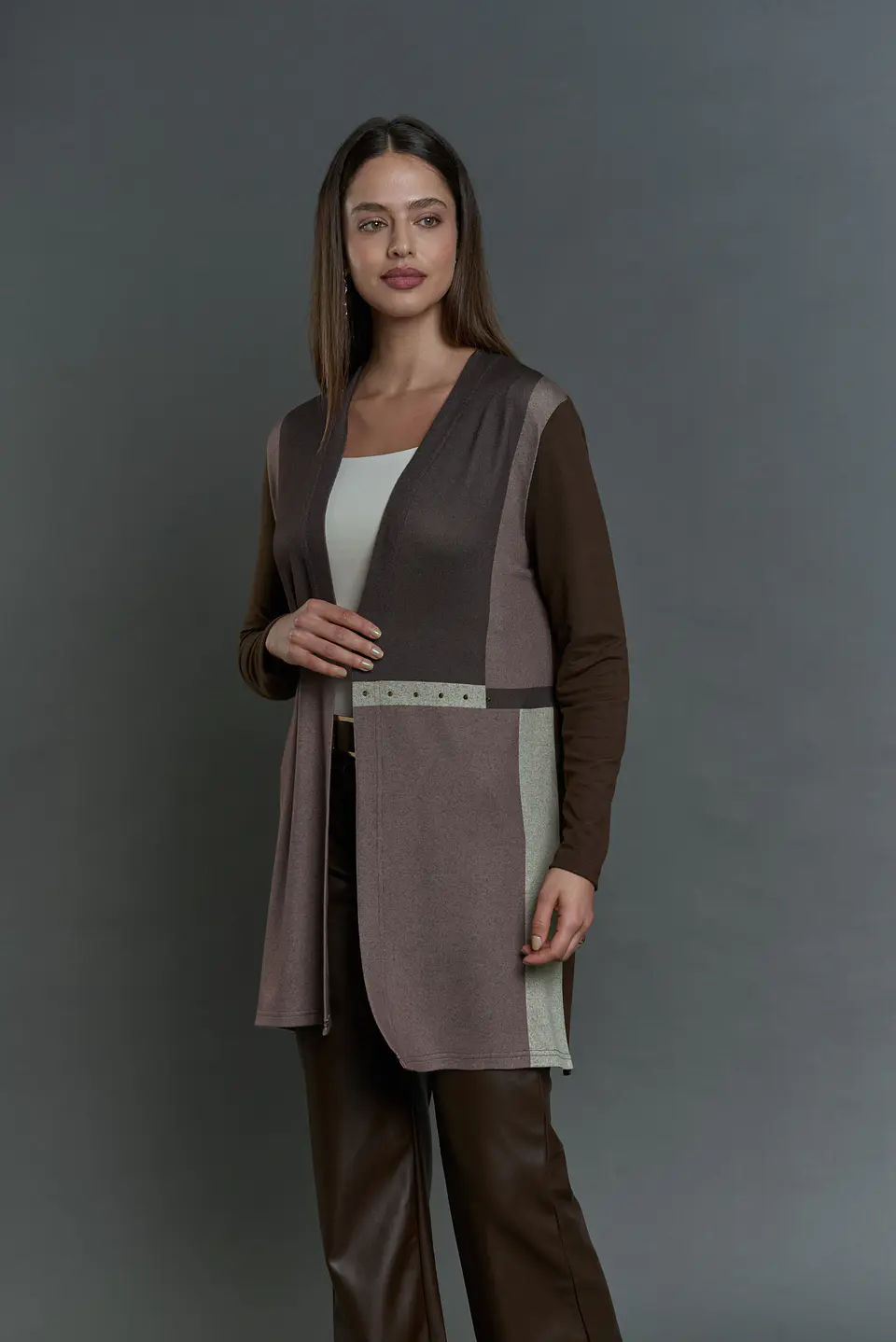 Tapado (Mu) M/L Bicolor Largo Aplic Tachas Give T46400 Cafe 6